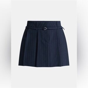 NWT - Pleated Navy Pinstripe Mini Skirt.